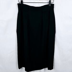 Vintage Apertif Black Wool Midi Skirt